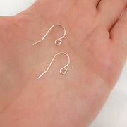 5006418SS. White Sterling Silver Ball End Ear Wire